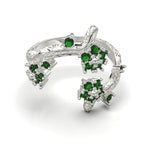 Cargue la imagen en el visor de la galería, Anillo de flor y ramas con corte circular
