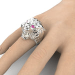 Cargue la imagen en el visor de la galería, Anillo de pantera con corte circular