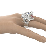 Cargue la imagen en el visor de la galería, Anillo de pantera con corte circular