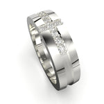 Cargue la imagen en el visor de la galería, Anillo cruz con corte circular