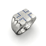 Cargue la imagen en el visor de la galería, Anillo de cruz con corte circular