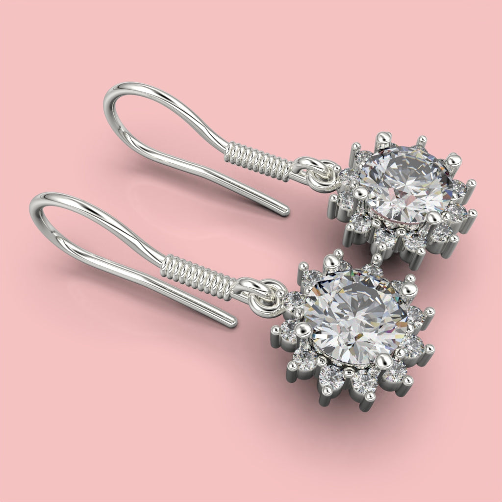 Earrings with a circular cut