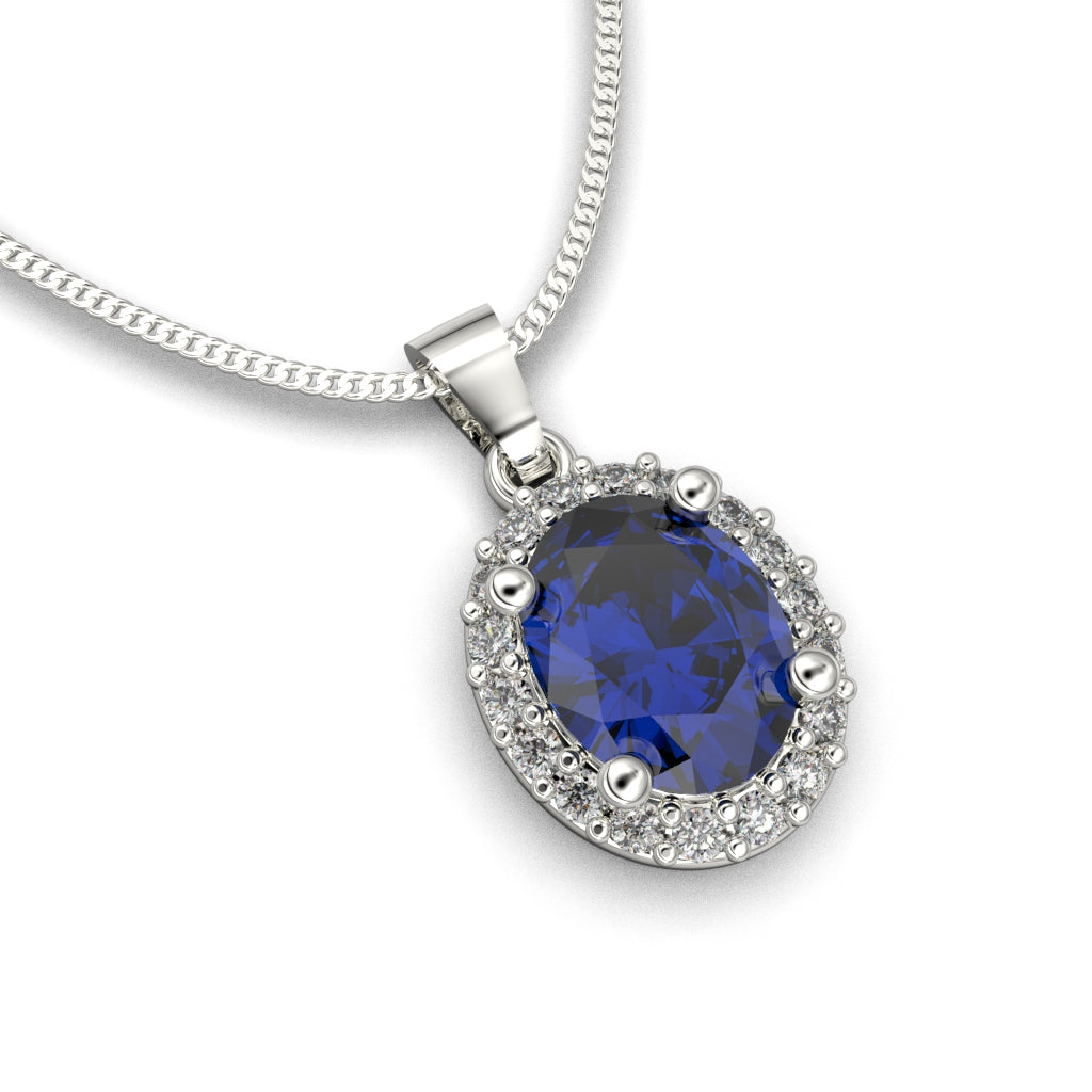 Necklace with oval cut