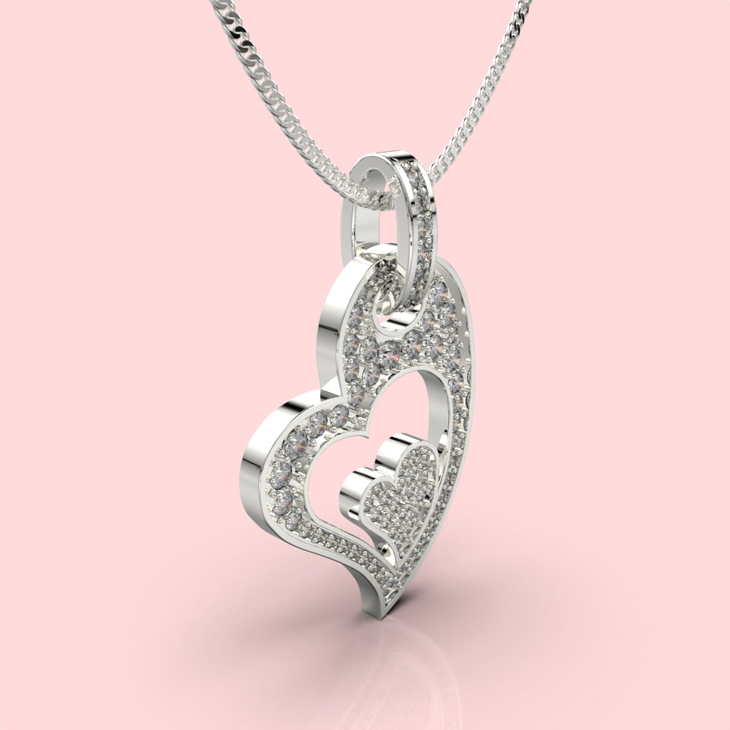 Heart-shaped necklace with circular cut