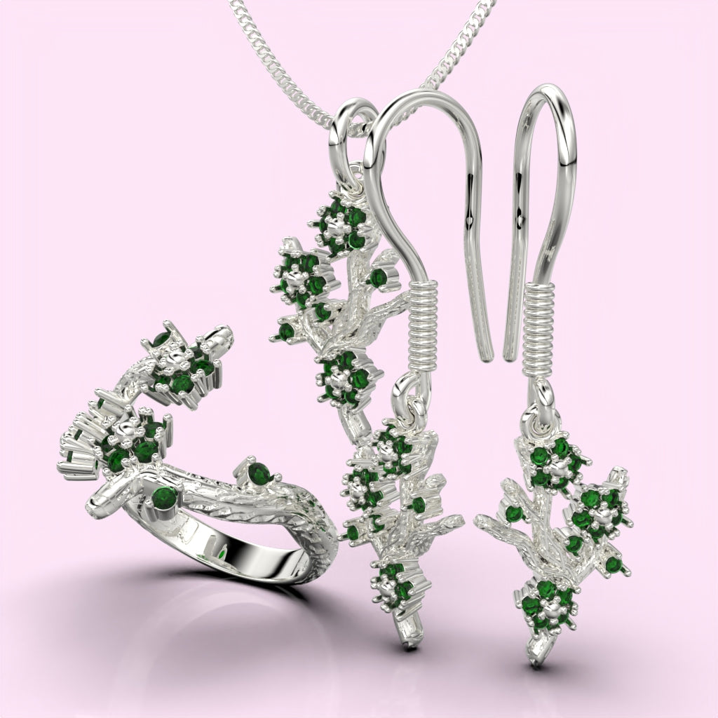 Set de joyas de ramas en plata 950 – Colección Branch