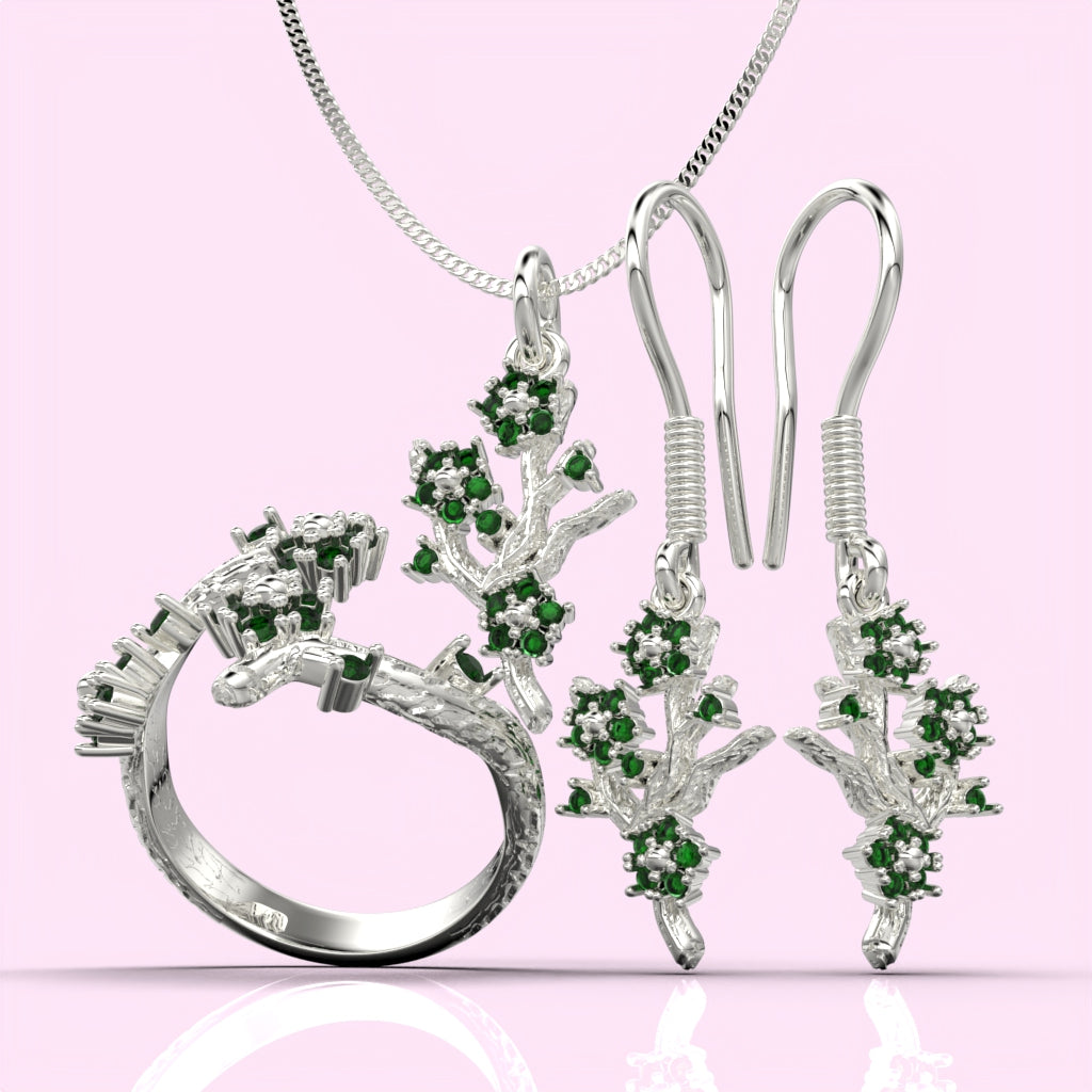 Set de joyas de ramas en plata 950 – Colección Branch