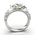 Cargue la imagen en el visor de la galería, Anillo de flor con corte circular