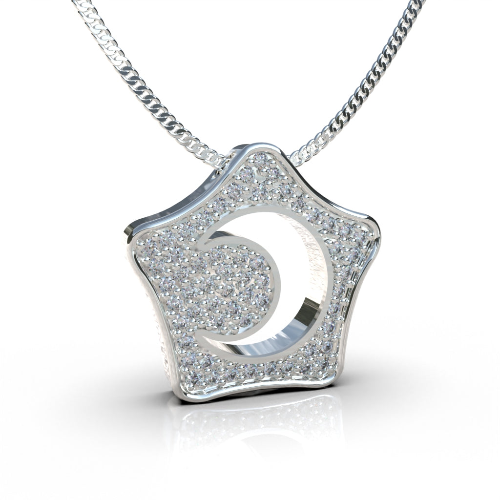 Star necklace with circular cut