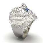 Cargue la imagen en el visor de la galería, Anillo León con corte circular