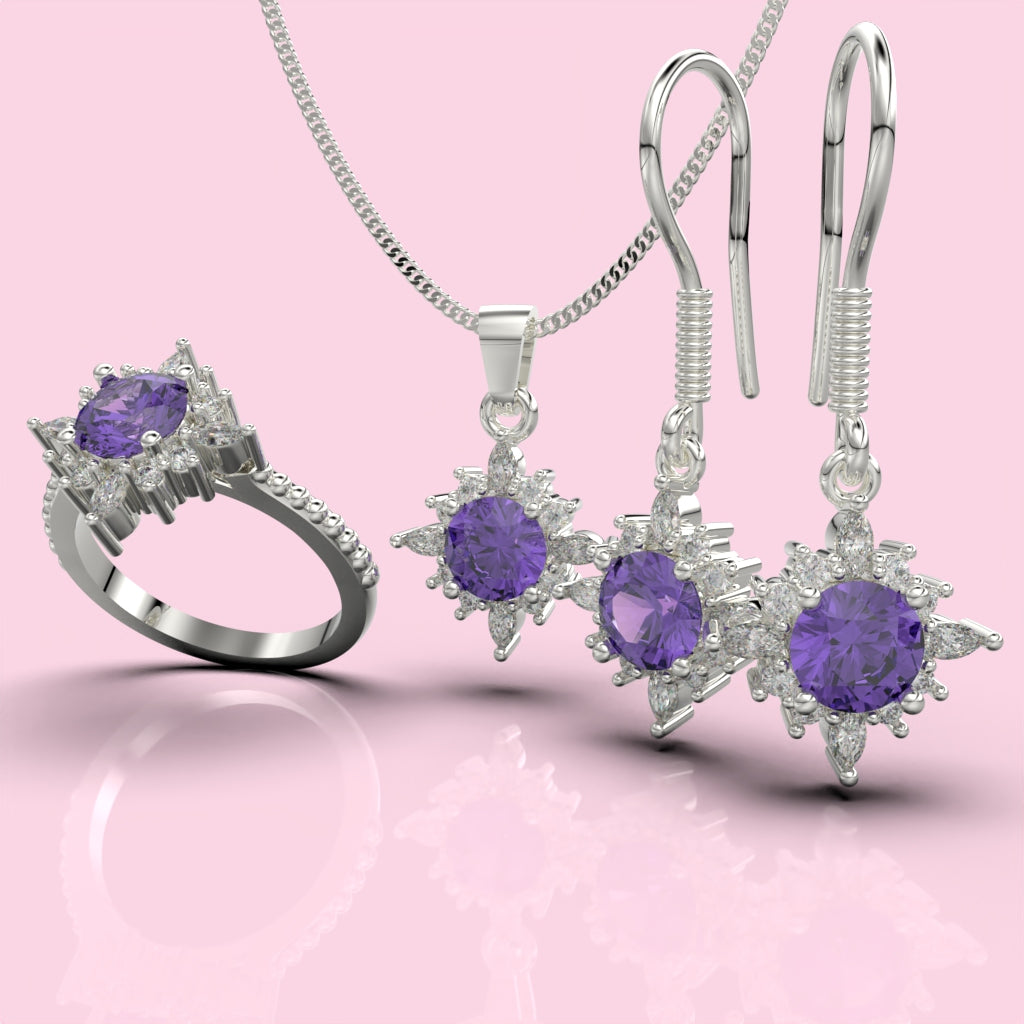 Set de joyas copo de nieve en plata 950