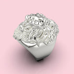 Cargue la imagen en el visor de la galería, Anillo León con corte circular