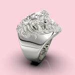 Cargue la imagen en el visor de la galería, Anillo León con corte circular