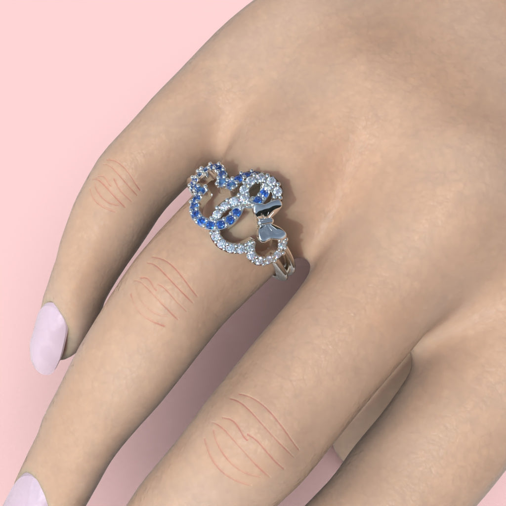 Anillo Minnie con corte circular
