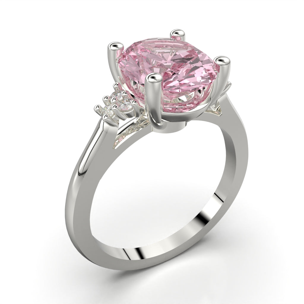 Anillo solitario con piedra en plata 950