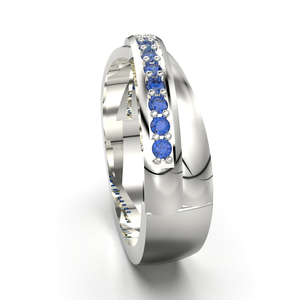 Interlocking 950 Silver Ring - Luya Jewelry
