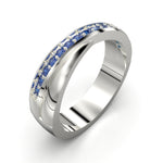 Cargue la imagen en el visor de la galería, Anillo entrelazado con corte circular