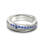 Cargue la imagen en el visor de la galería, Anillo entrelazado con corte circular