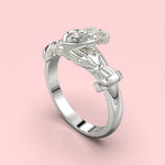 Cargue la imagen en el visor de la galería, Anillo corona corazón con corte circular