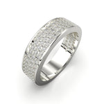 Cargue la imagen en el visor de la galería, Anillo tres filas de corte circular