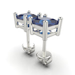 Cargue la imagen en el visor de la galería, Aretes 6mm con corte cuadrado