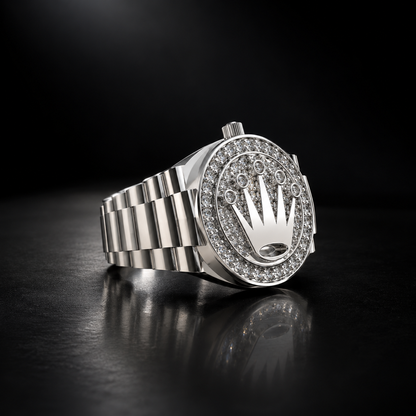 Anillo para hombre con piedras brillantes en plata 950 – Ice