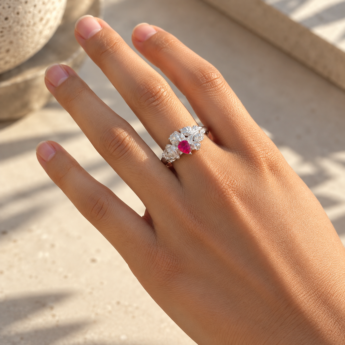 Anillo rosas Plata 950 y Oro 18k | Hecho a Mano | Luya Joyería