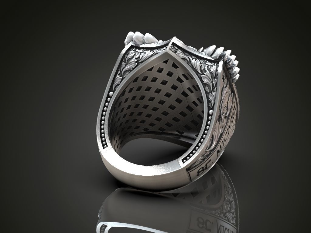 Anillo de arcángel san miguel con alas de dragón by luya