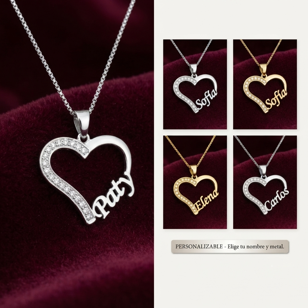 Personalized heart necklace