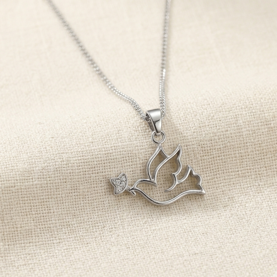 Collar de paloma en Plata 950 - Luya Joyeria