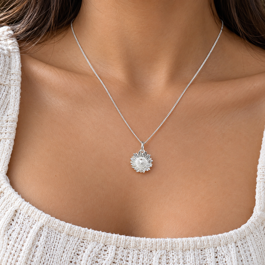 950 Silver Sunflower Necklace