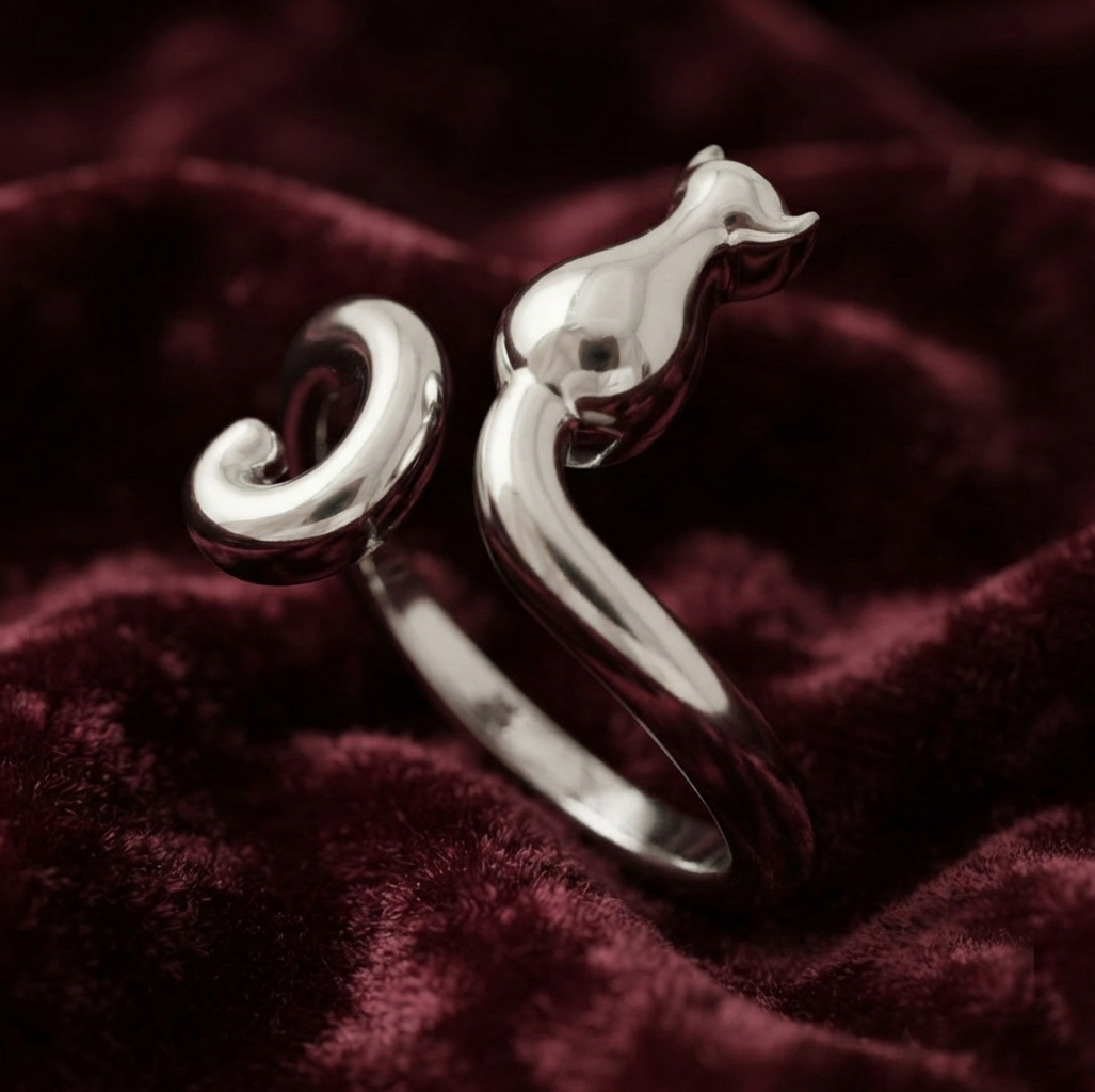 Anillo de gato en Plata 950 - Luya Joyeria