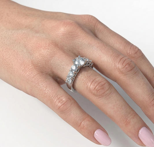 Anillo de flores recuerdos de verano en plata 950