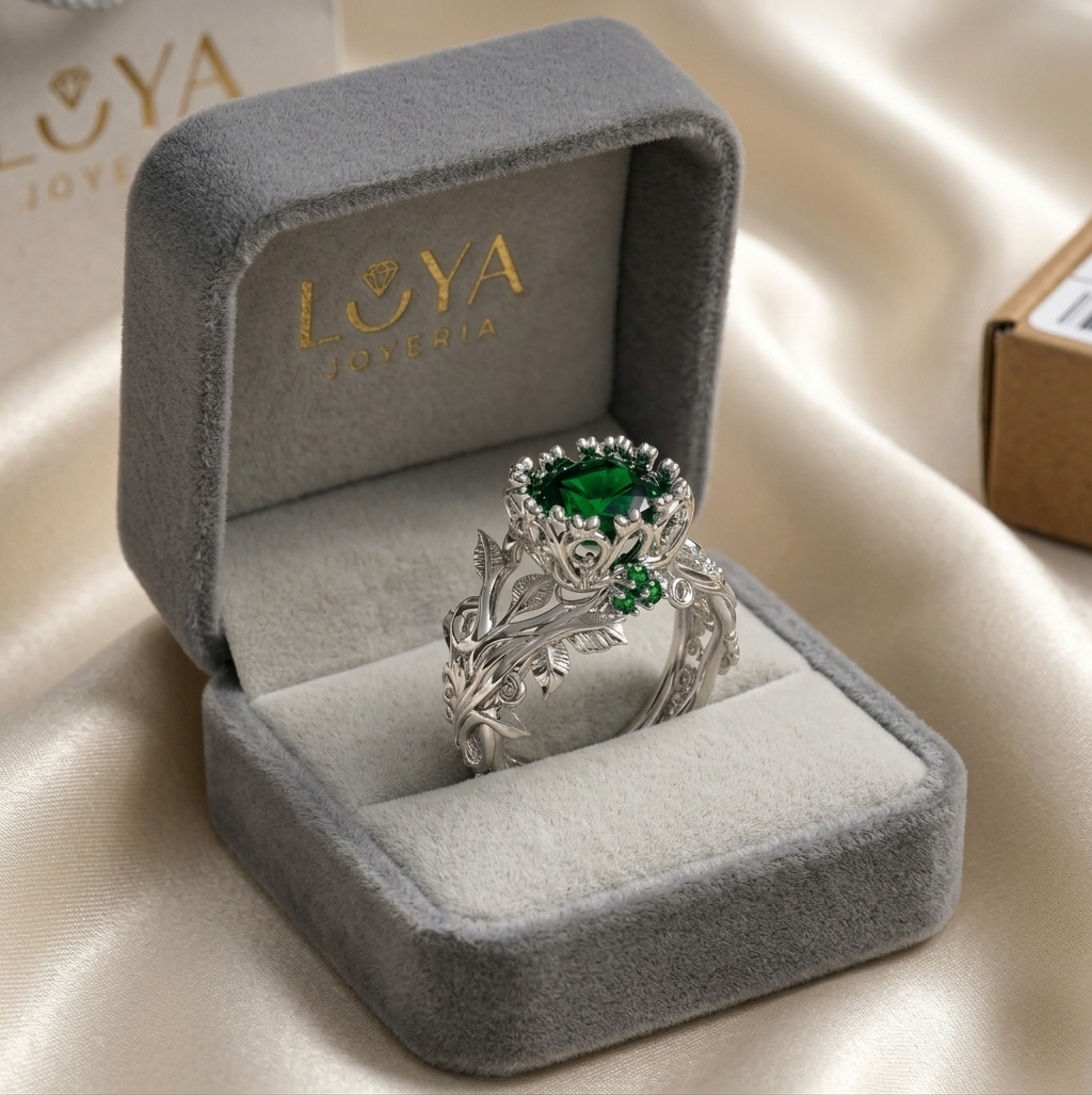 Anillo Naturaleza real Plata 950 | Hecho a Mano | Luya Joyería