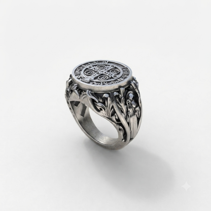 St. Benedict 950 Silver Ring | Designer Piece | Luya Jewelry