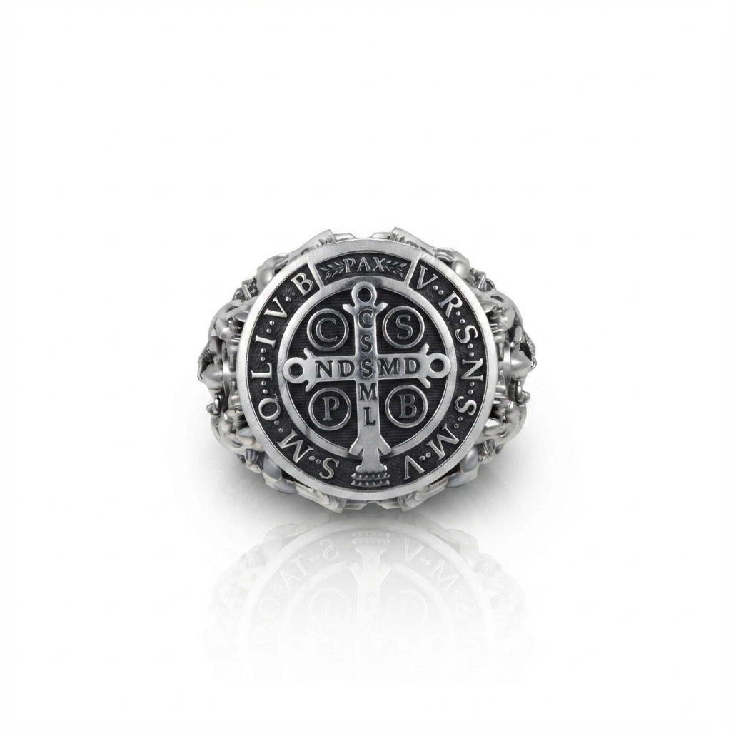 Anillo San Benito Plata 950 | Diseño de Autor | Luya Joyería