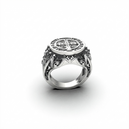 St. Benedict 950 Silver Ring | Designer Piece | Luya Jewelry