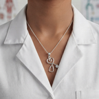 950 Silver Stethoscope Necklace - Luya Jewelry