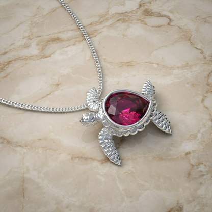 Collar de tortuga en oro 18k y plata 950