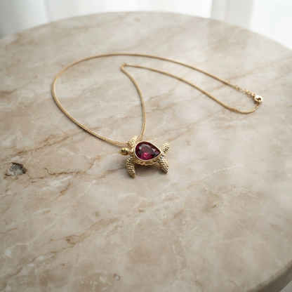 Collar de tortuga en oro 18k y plata 950