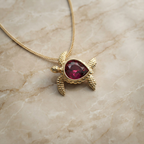 Collar de tortuga en oro 18k y plata 950