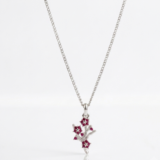 950 Silver Floral Necklace - Luya Jewelry