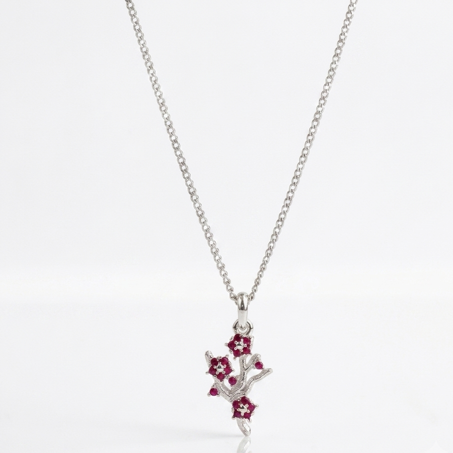 Collar Floral Plata 950 - Luya Joyeria