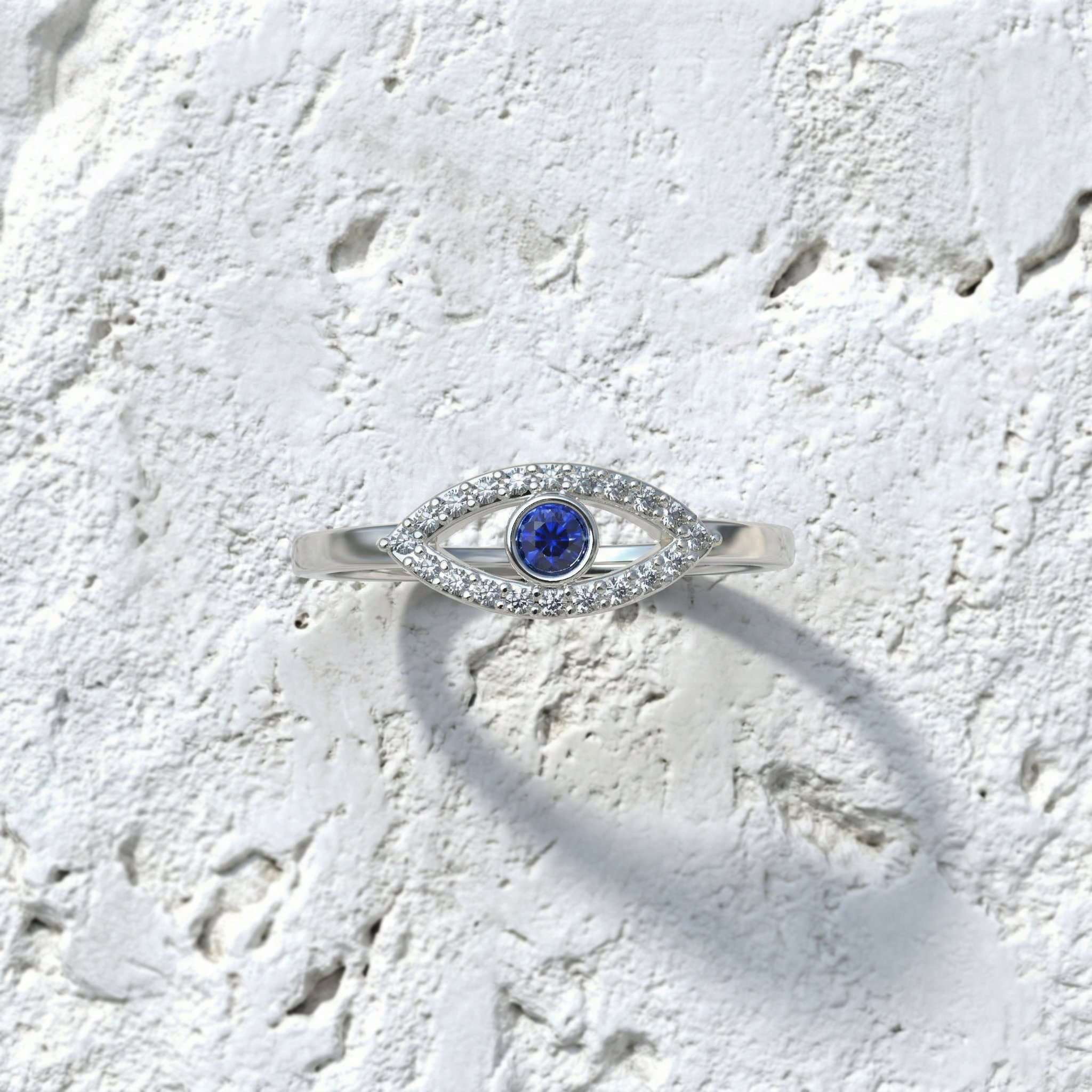 Anillo Ojo Turco Plata 950 | Hecho a Mano | Luya Joyería