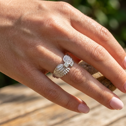 950 Silver Magical Wings Ring | Handmade | Luya Jewelry
