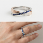 Interlocking 950 Silver Ring - Luya Jewelry