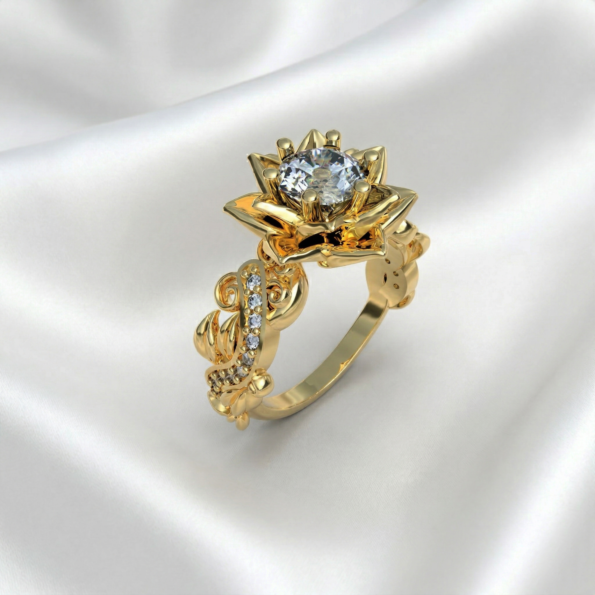 Anillo Flor de Loto Plata 950 | Hecho a Mano | Luya Joyería