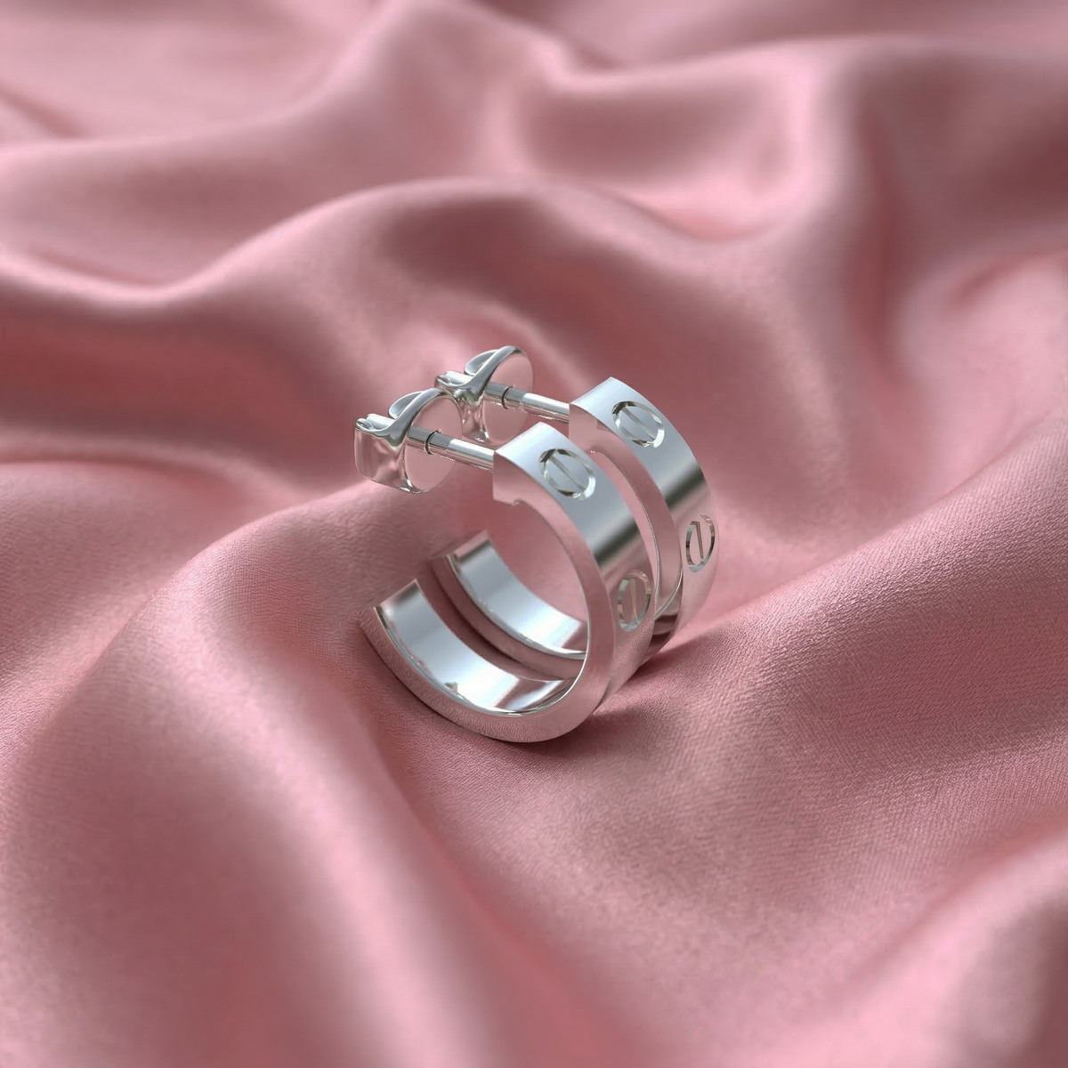 Detalle del cierre y acabado artesanal de aretes Plata 950 — Luya Joyería Perú