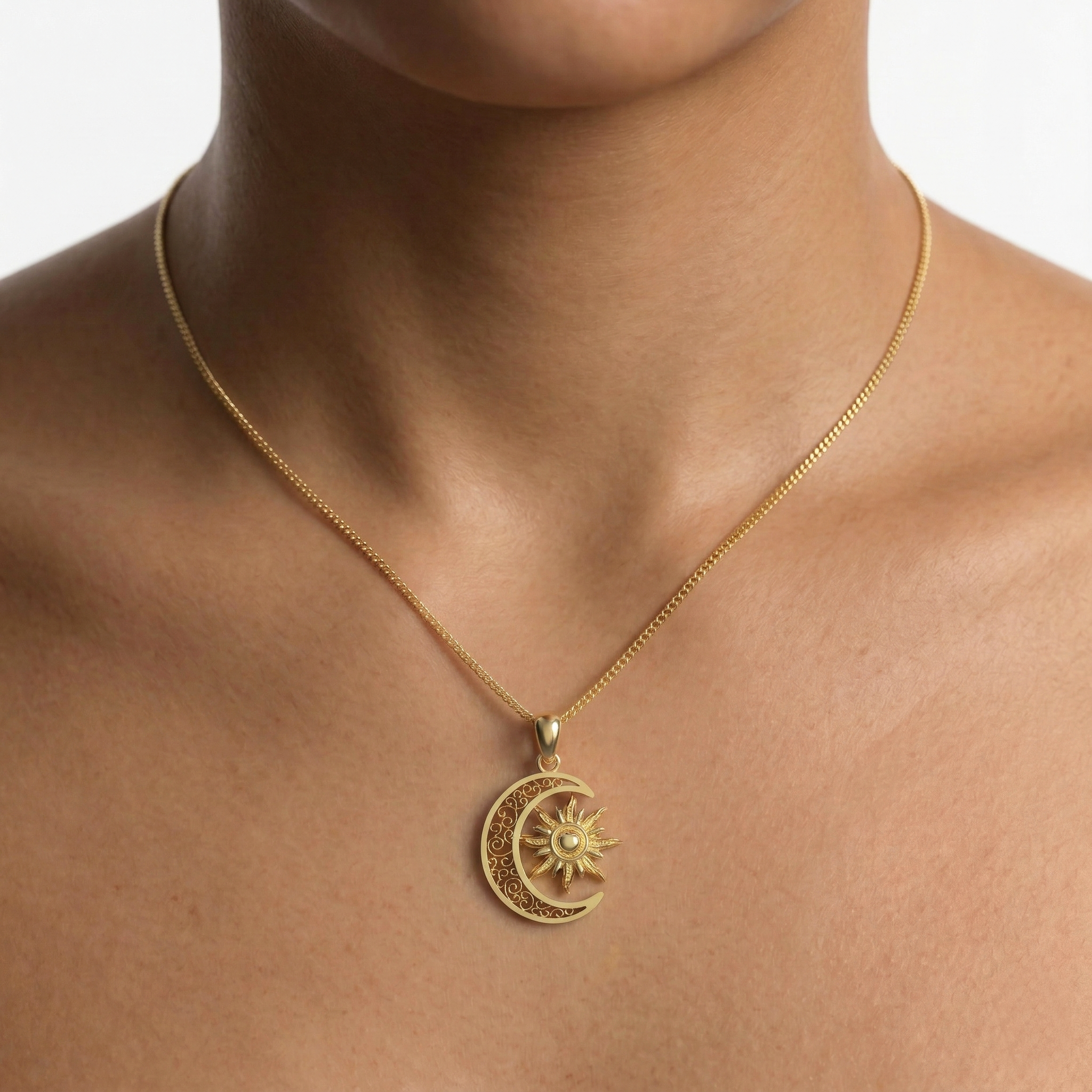 Collar Sol y Luna Plata 950 | Hecho a Mano | Luya Joyería