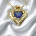Collar corazón de vida en plata 950 y baño de oro 18k