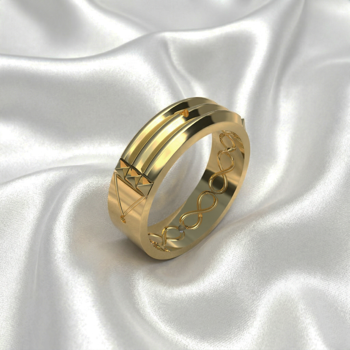 Anillo atlante en plata 950 y baño de oro 18k, hecho a mano en Perú – Luya Joyería